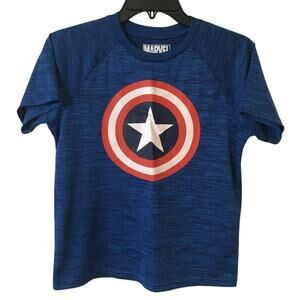 Marvel MD Blue Short Sleeve T-shirt with Captain America Star Bull’s-eye